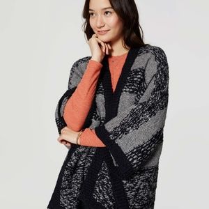 NEW ANN TAYLOR LOFT Poncho Sweater Blue Stripe